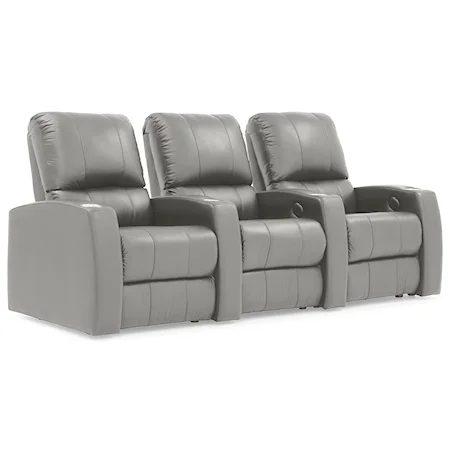 3-Seat Power Reclining Theater Seating with Cupholders